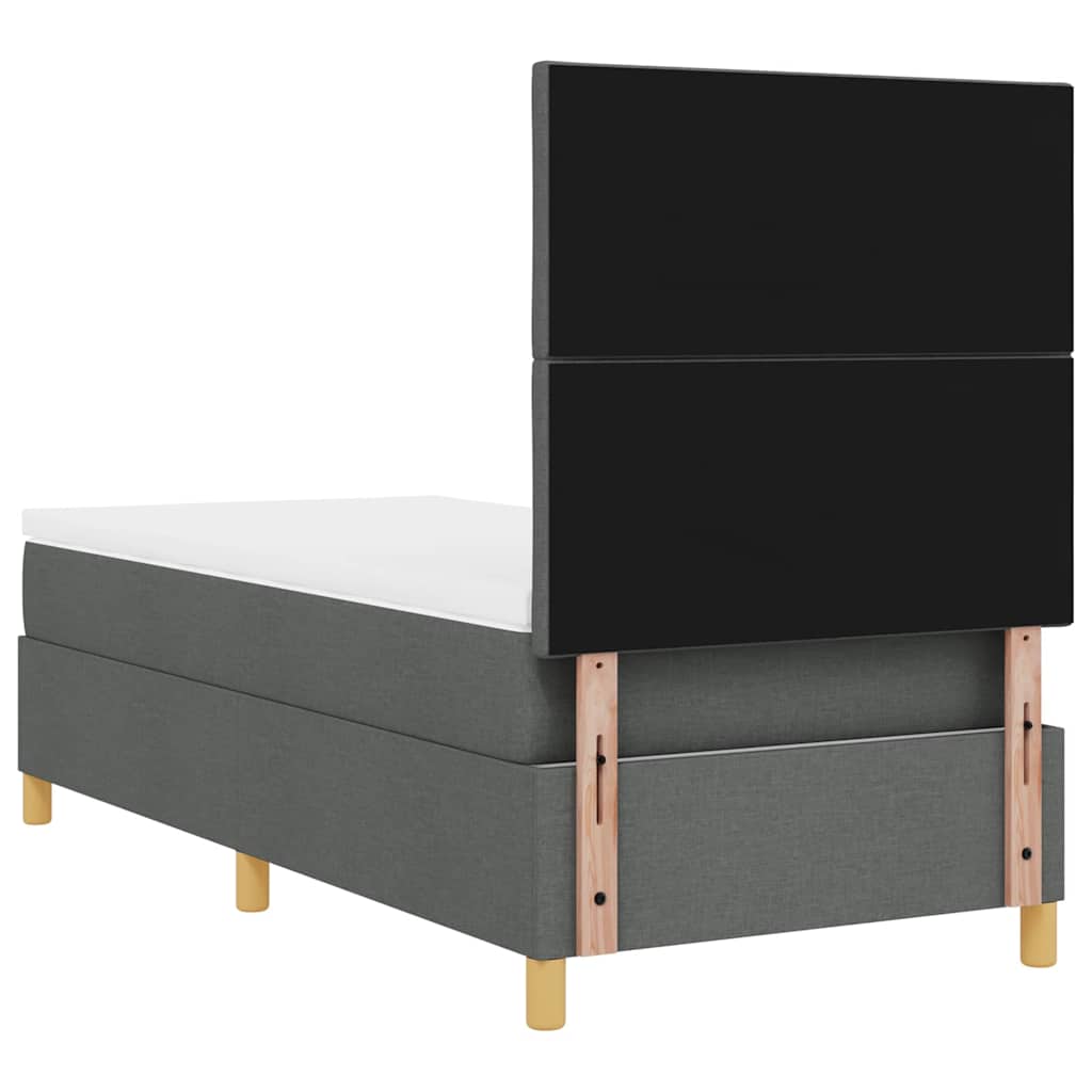 LED Box Spring Bed met hoofdeinde Donkergrijs 90 x 200 cm Stof