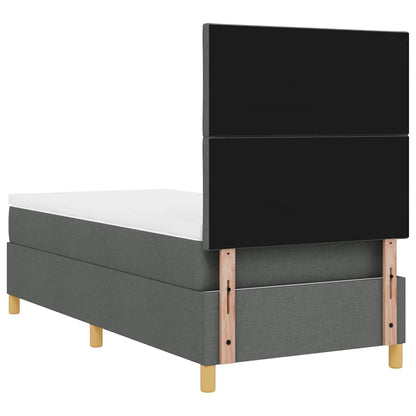 LED Box Spring Bed met hoofdeinde Donkergrijs 90 x 200 cm Stof