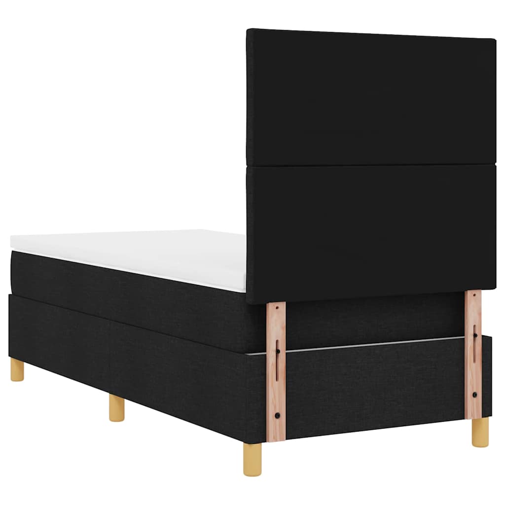 LED Box Spring Bed met hoofdeinde Zwart 90 x 200 cm Stof