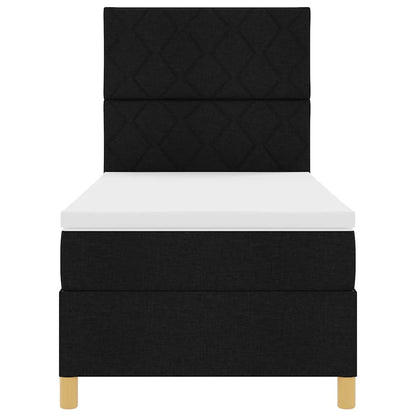 LED Box Spring Bed met hoofdeinde Zwart 90 x 200 cm Stof
