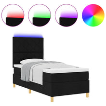 LED Box Spring Bed met matras Zwart 100 x 200 cm Stof