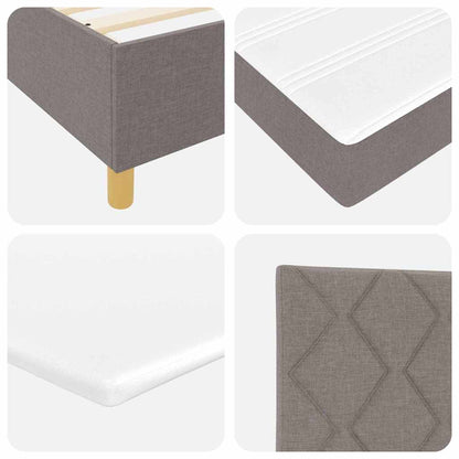 LED Box Spring Bed met matras Taupe 100 x 200 cm Stof