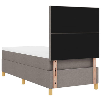 LED Box Spring Bed met matras Taupe 100 x 200 cm Stof