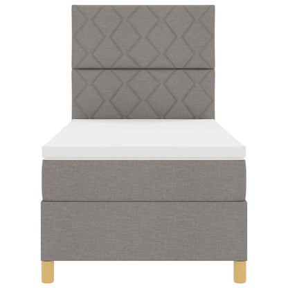 LED Box Spring Bed met matras Taupe 100 x 200 cm Stof