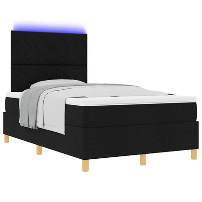 LED Box Spring Bed met matras Zwart 120 x 190 cm Stof