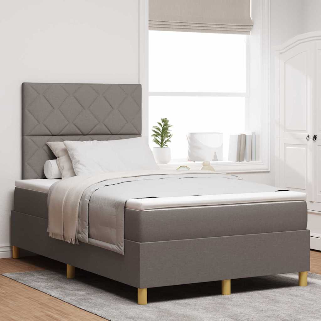 LED Box Spring Bed met hoofdeinde Taupe 120 x 190 cm Stof