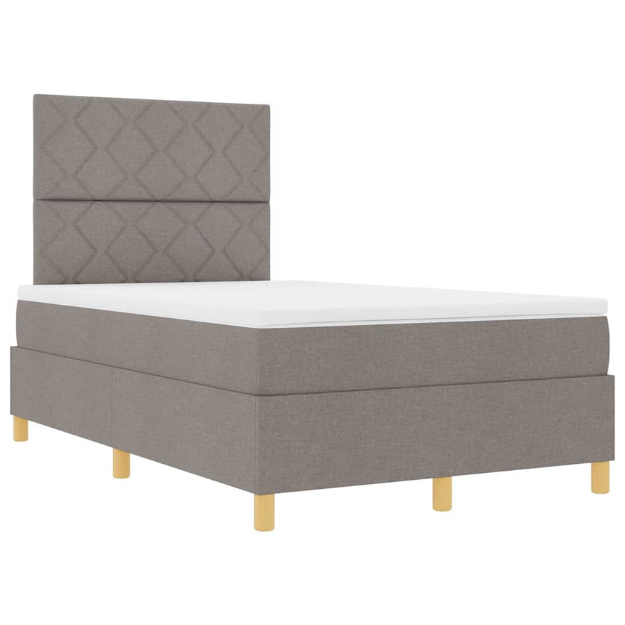 LED Box Spring Bed met hoofdeinde Taupe 120 x 190 cm Stof