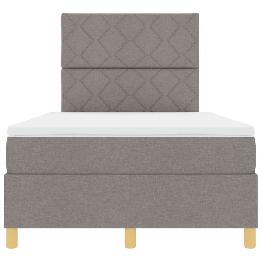 LED Box Spring Bed met hoofdeinde Taupe 120 x 190 cm Stof