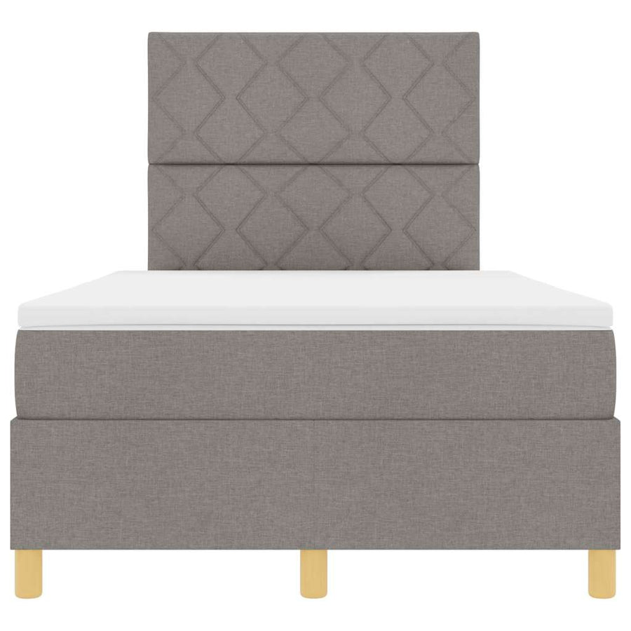 LED Box Spring Bed met hoofdeinde Taupe 120 x 190 cm Stof