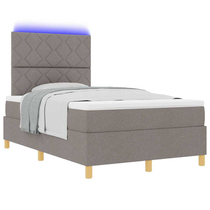LED Box Spring Bed met hoofdeinde Taupe 120 x 190 cm Stof