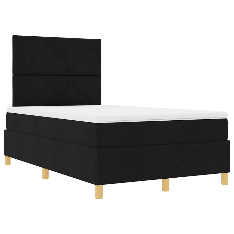 LED Box Spring Bed met matras Zwart 120 x 200 cm Stof