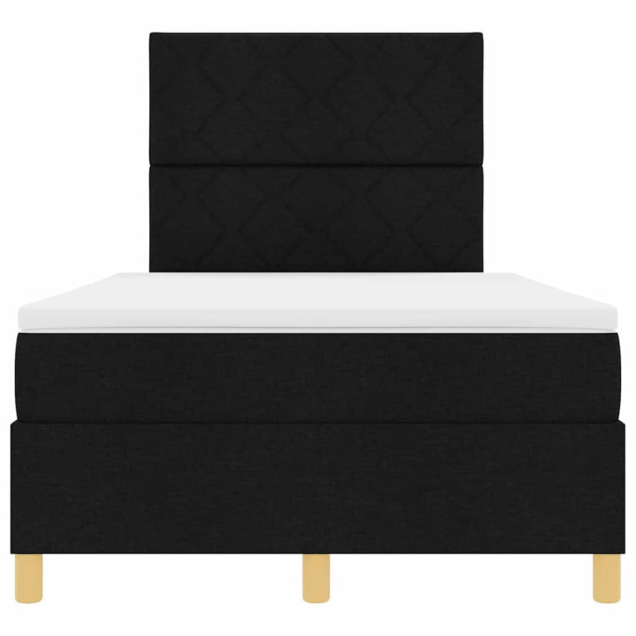 LED Box Spring Bed met matras Zwart 120 x 200 cm Stof