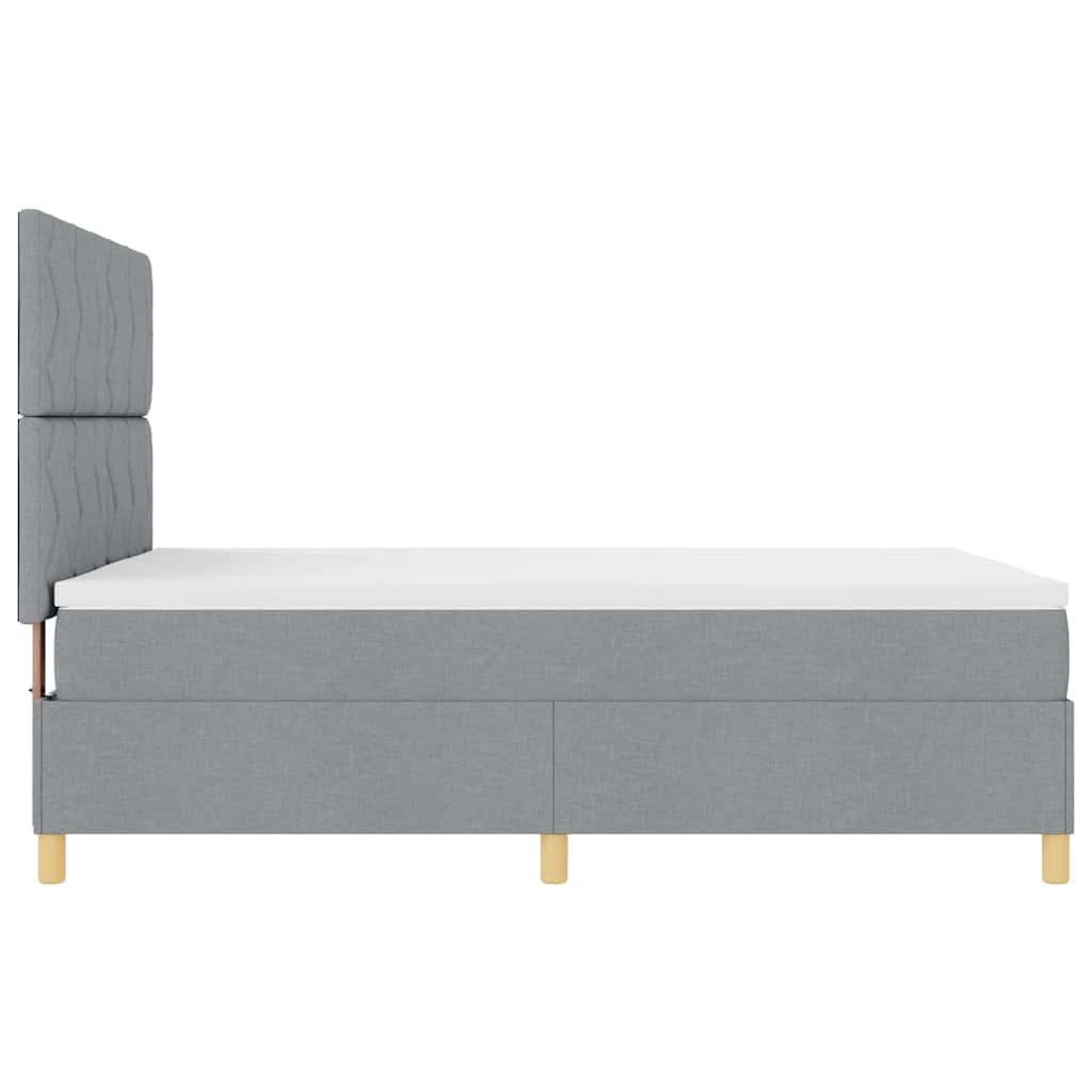 LED Box Spring Bed met hoofdeinde Lichtgrijs 140 x 190 cm Stof