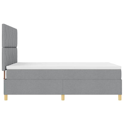 LED Box Spring Bed met hoofdeinde Lichtgrijs 140 x 190 cm Stof
