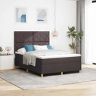 Boxspringbed 140x190 cm donkerbruin met matras en led