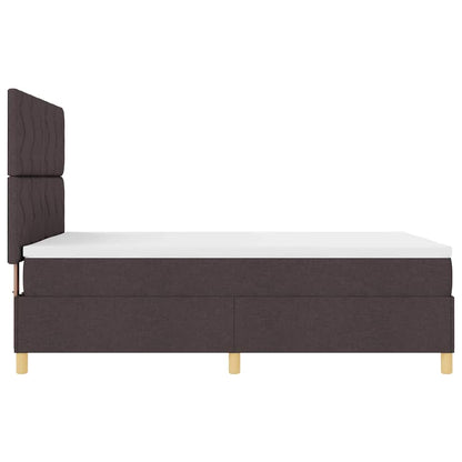 LED Box Spring Bed met matras Donkerbruin 140 x 190 cm Stof