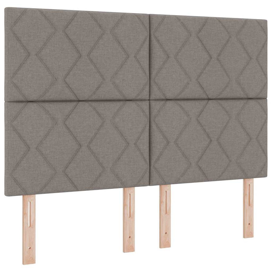 LED Box Spring Bed met hoofdeinde Taupe 140 x 190 cm Stof