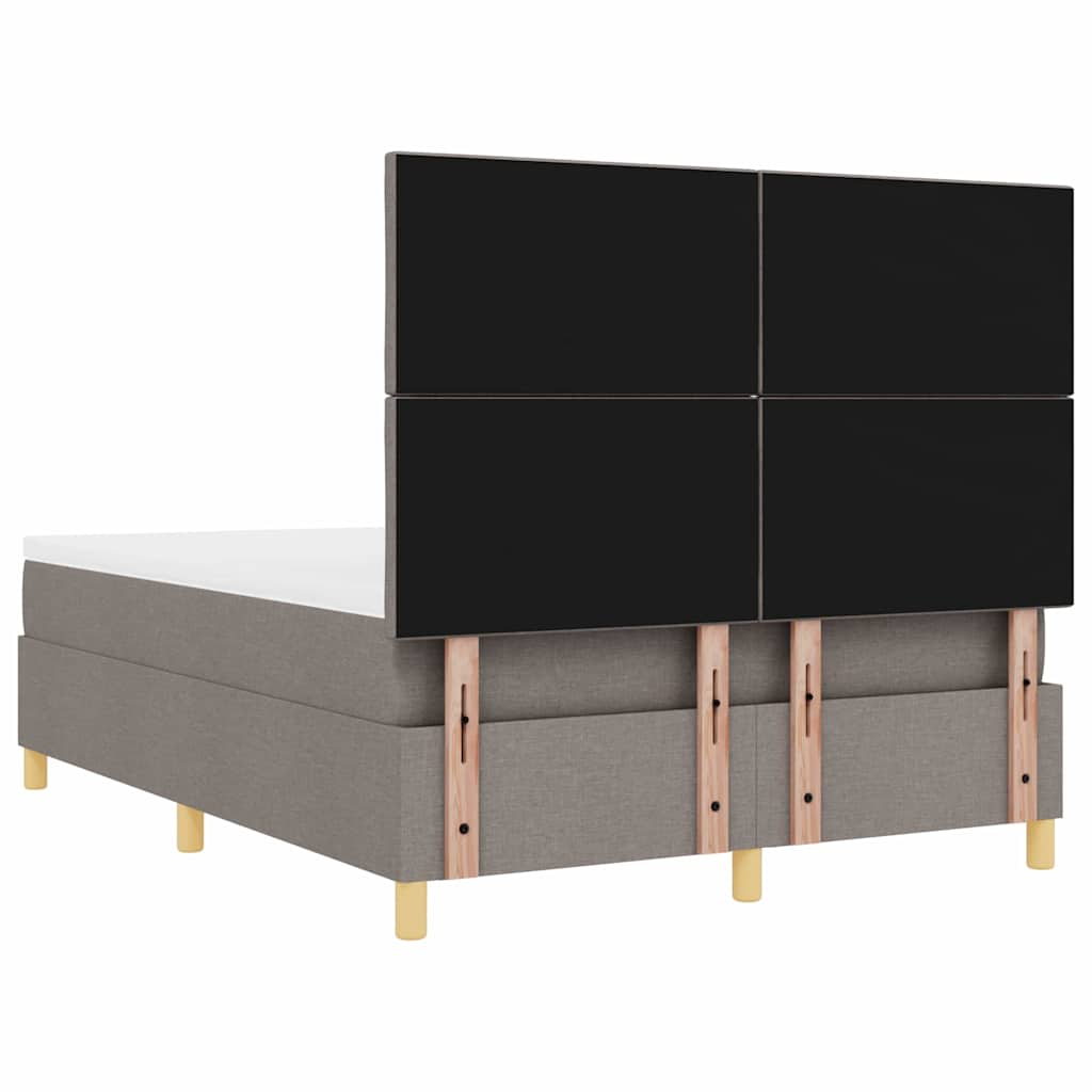 LED Box Spring Bed met hoofdeinde Taupe 140 x 190 cm Stof