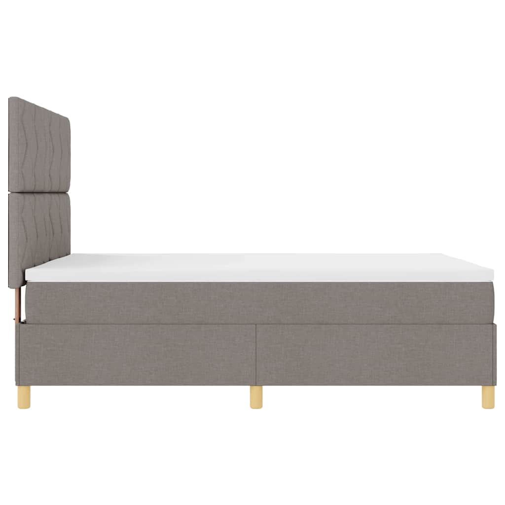 LED Box Spring Bed met hoofdeinde Taupe 140 x 190 cm Stof