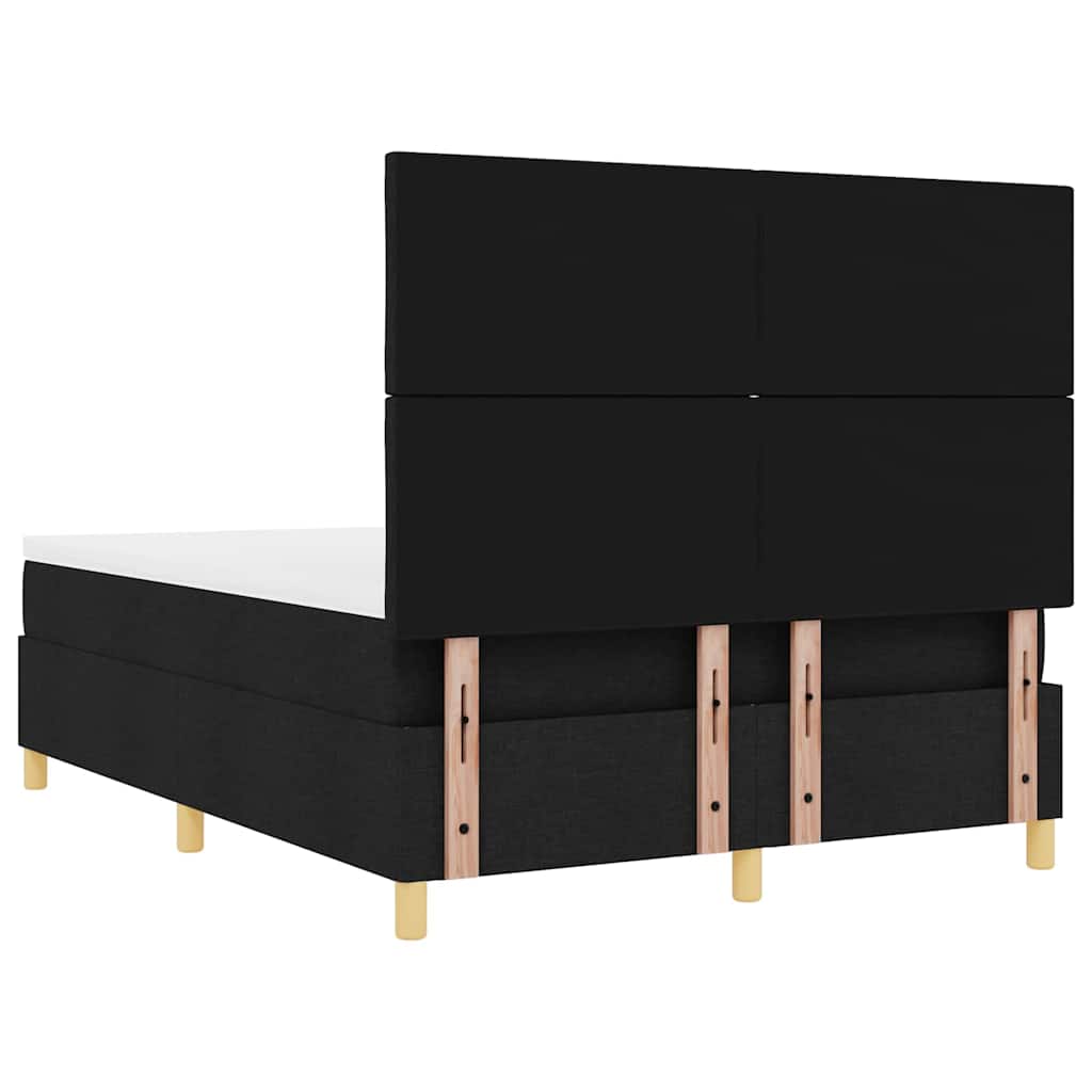 LED Box Spring Bed met hoofdeinde Zwart 140 x 200 cm Stof