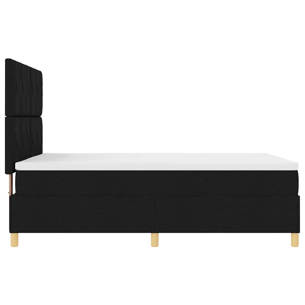 LED Box Spring Bed met hoofdeinde Zwart 140 x 200 cm Stof