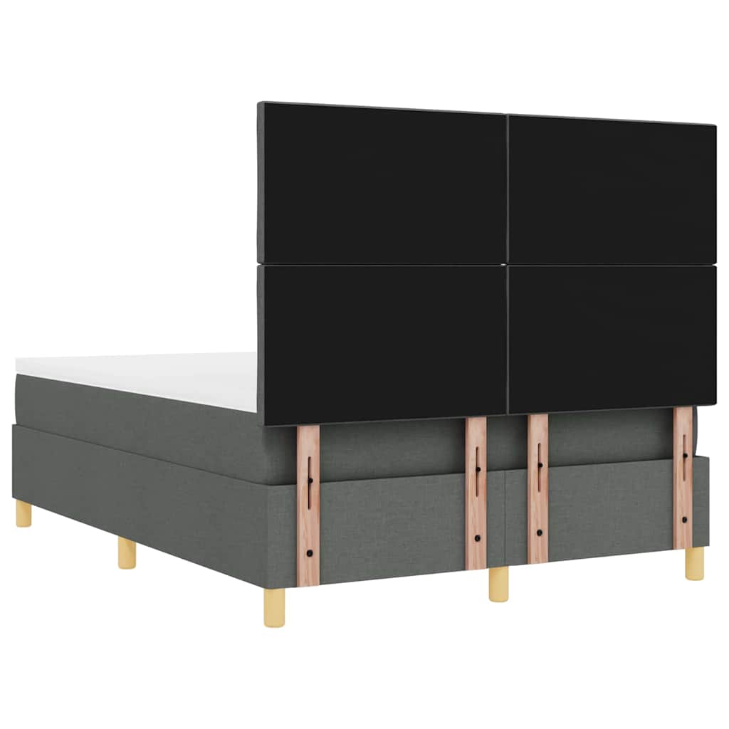 LED Box Spring Bed met matras Donkergrijs 160 x 200 cm Stof
