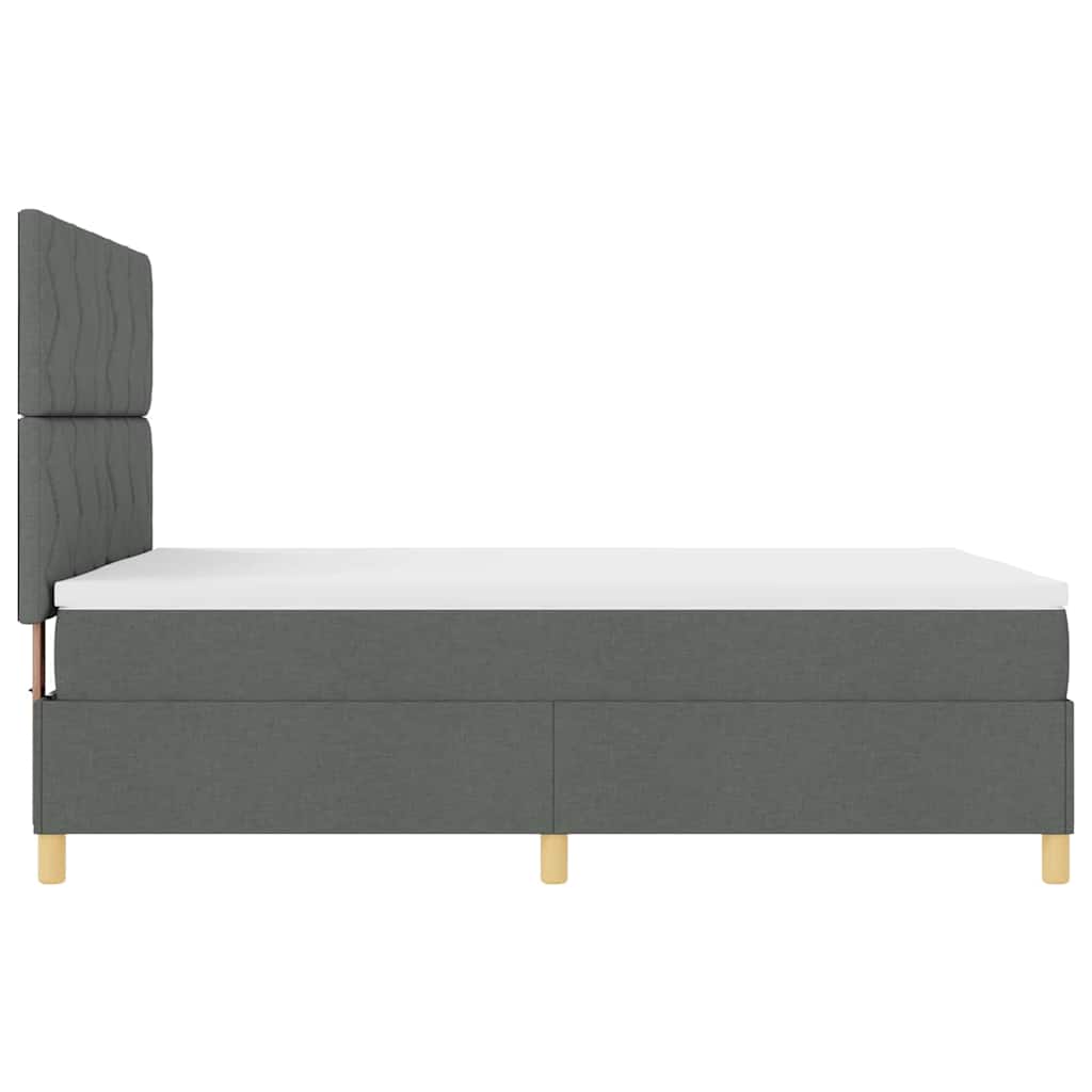 LED Box Spring Bed met matras Donkergrijs 160 x 200 cm Stof