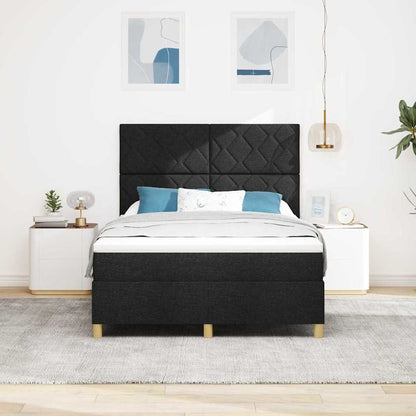 Boxspring bed met matras met hoofdeinde Zwart 160 x 200 cm Stof