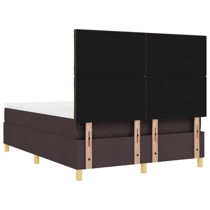 LED Box Spring Bed met hoofdeinde Donkerbruin 160 x 200 cm Stof