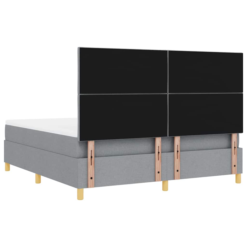 LED Box Spring Bed met hoofdeinde Lichtgrijs 180 x 200 cm Stof