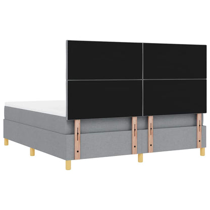 LED Box Spring Bed met hoofdeinde Lichtgrijs 180 x 200 cm Stof