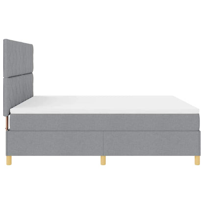 LED Box Spring Bed met hoofdeinde Lichtgrijs 180 x 200 cm Stof