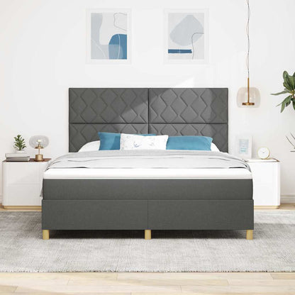 LED Box Spring Bed met hoofdeinde Donkergrijs 180 x 200 cm Stof