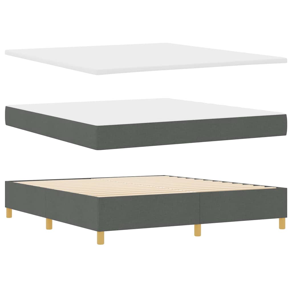 LED Box Spring Bed met hoofdeinde Donkergrijs 180 x 200 cm Stof