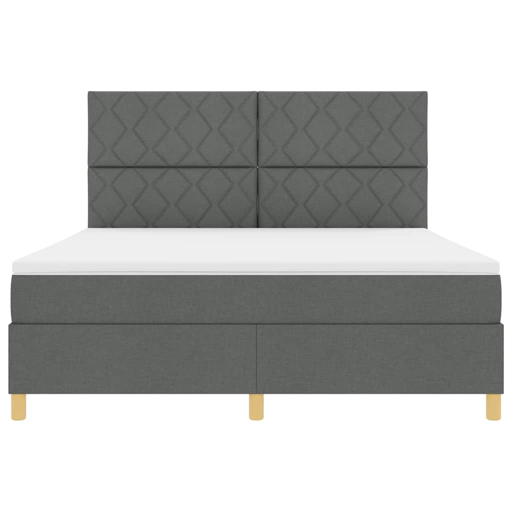 LED Box Spring Bed met hoofdeinde Donkergrijs 180 x 200 cm Stof