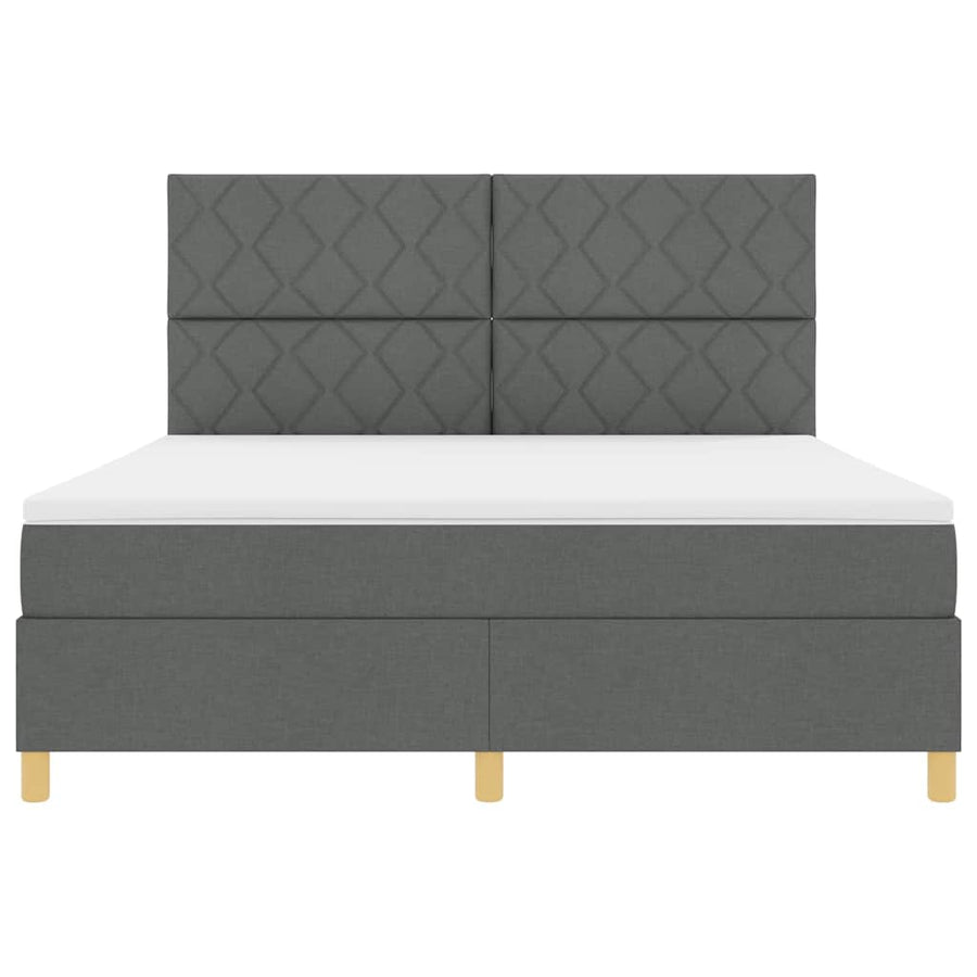 LED Box Spring Bed met hoofdeinde Donkergrijs 180 x 200 cm Stof