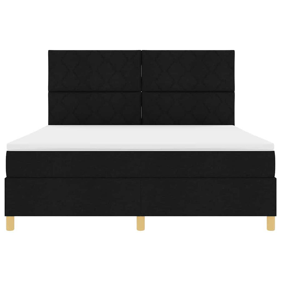 LED Box Spring Bed met hoofdeinde Zwart 180 x 200 cm Stof
