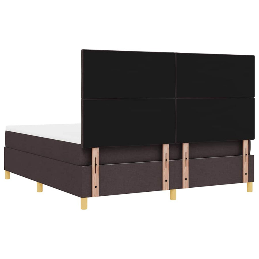 LED Box Spring Bed met hoofdeinde Donkerbruin 180 x 200 cm Stof
