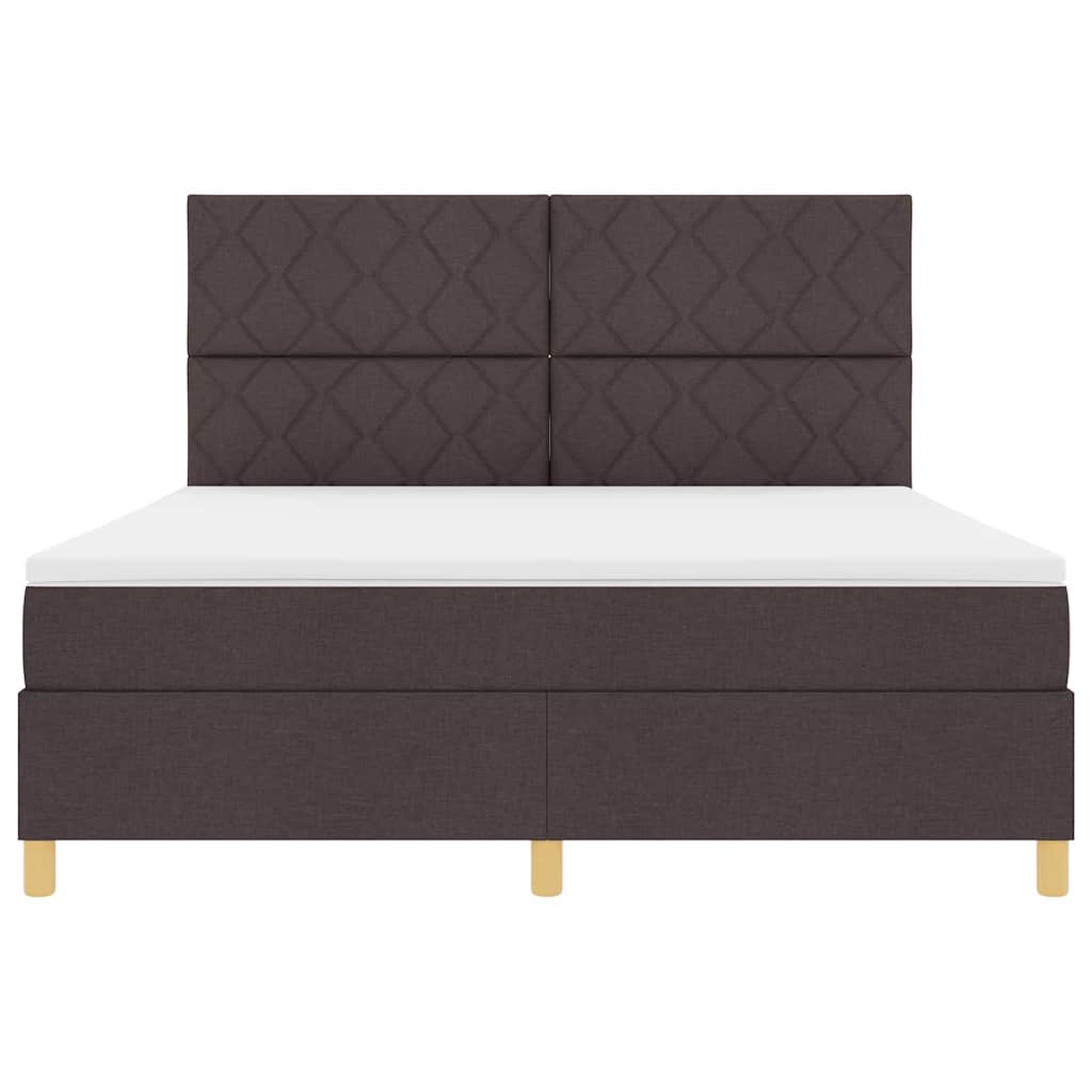 LED Box Spring Bed met hoofdeinde Donkerbruin 180 x 200 cm Stof