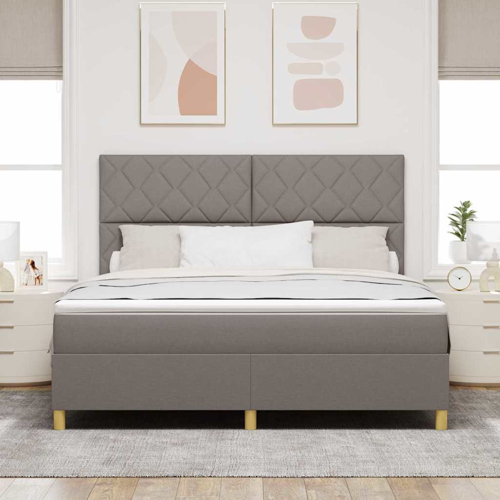 LED Box Spring Bed met hoofdeinde Taupe 180 x 200 cm Stof