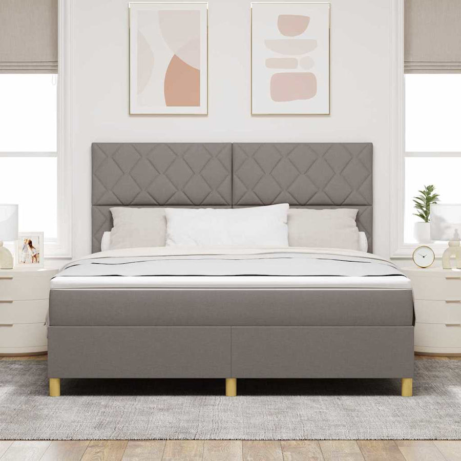 LED Box Spring Bed met hoofdeinde Taupe 180 x 200 cm Stof