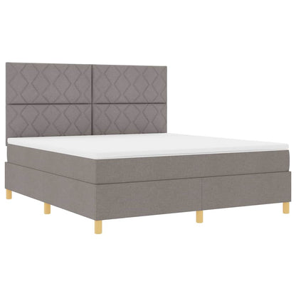 LED Box Spring Bed met hoofdeinde Taupe 180 x 200 cm Stof