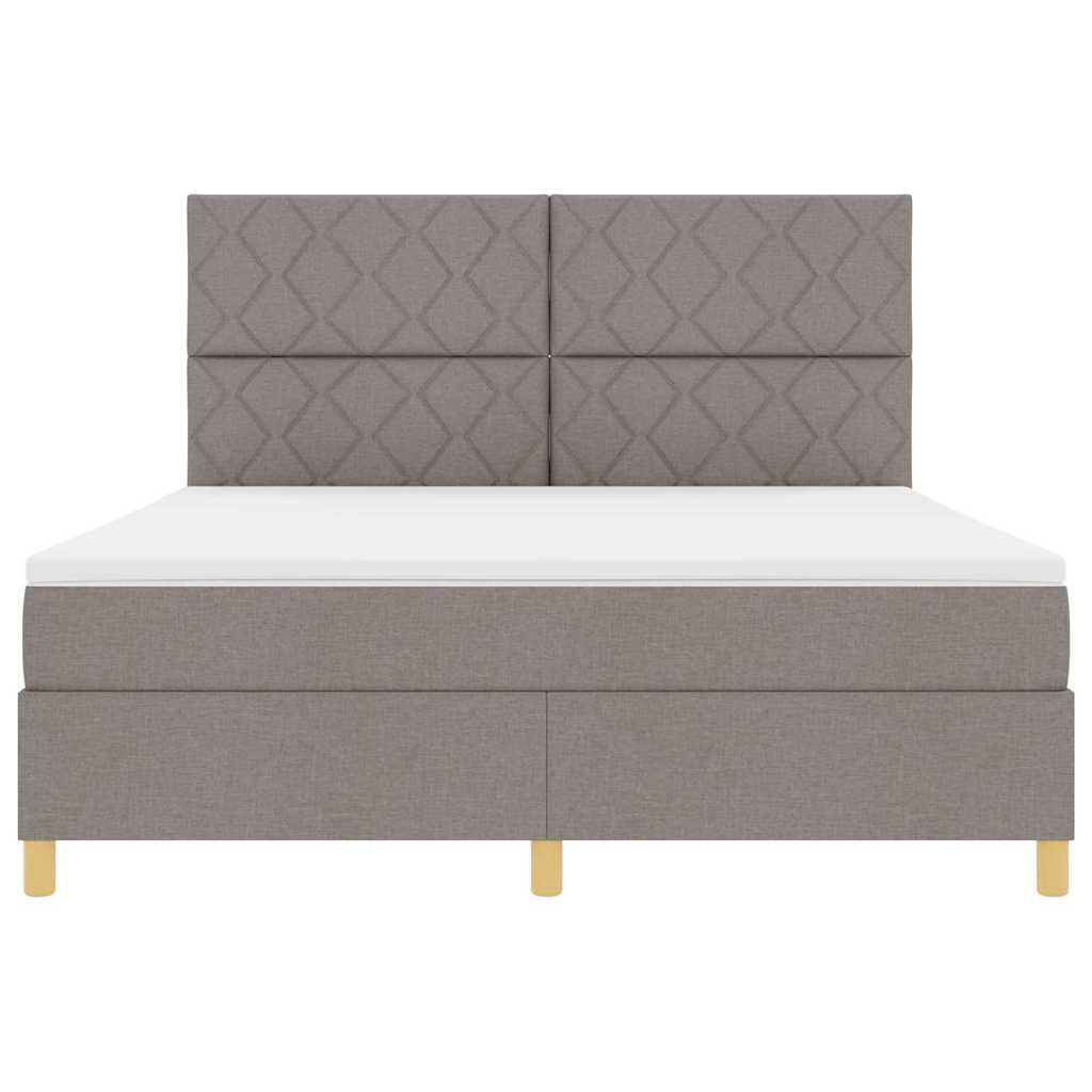 LED Box Spring Bed met hoofdeinde Taupe 180 x 200 cm Stof