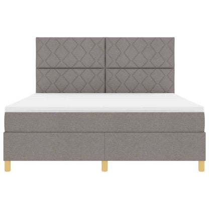 LED Box Spring Bed met hoofdeinde Taupe 180 x 200 cm Stof