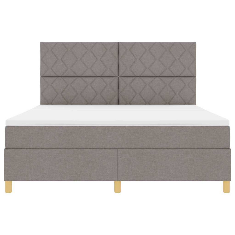 LED Box Spring Bed met hoofdeinde Taupe 180 x 200 cm Stof