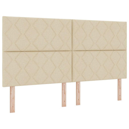 LED Box Spring Bed met hoofdeinde Crème 180 x 200 cm Stof