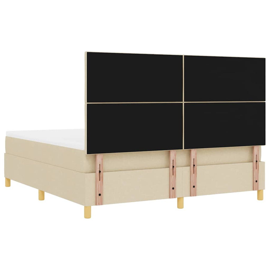 LED Box Spring Bed met hoofdeinde Crème 180 x 200 cm Stof