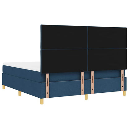 LED Box Spring Bed met hoofdeinde Blauw 180 x 200 cm Stof