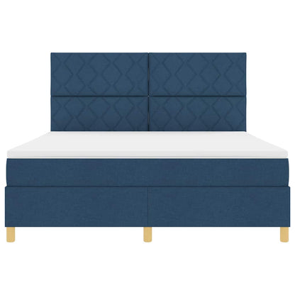 LED Box Spring Bed met hoofdeinde Blauw 180 x 200 cm Stof