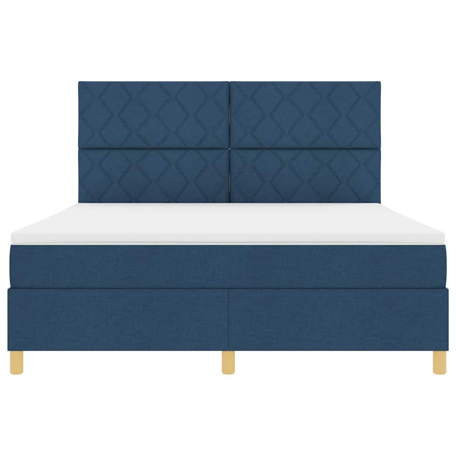 LED Box Spring Bed met hoofdeinde Blauw 180 x 200 cm Stof